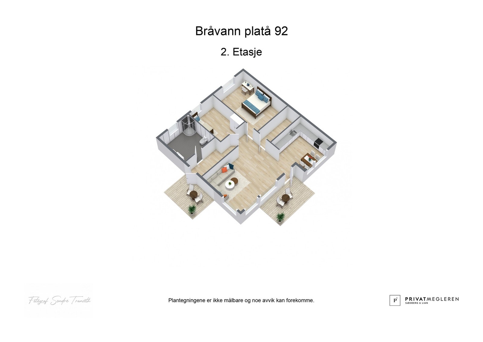 - 3D plantegning (ikke målbart) - Galleribilde