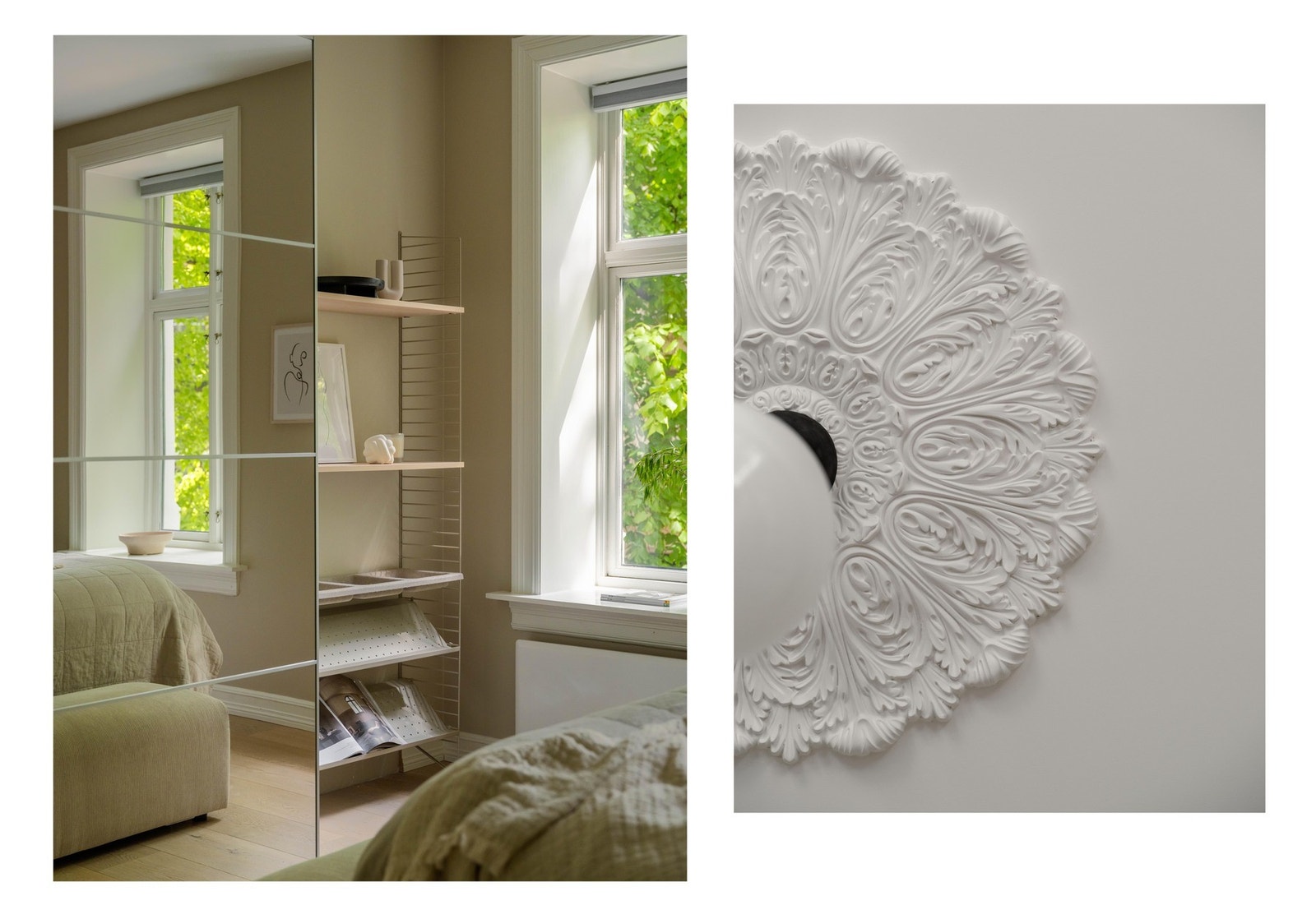 Her får man også en klassisk rosett i taket. Galleribilde