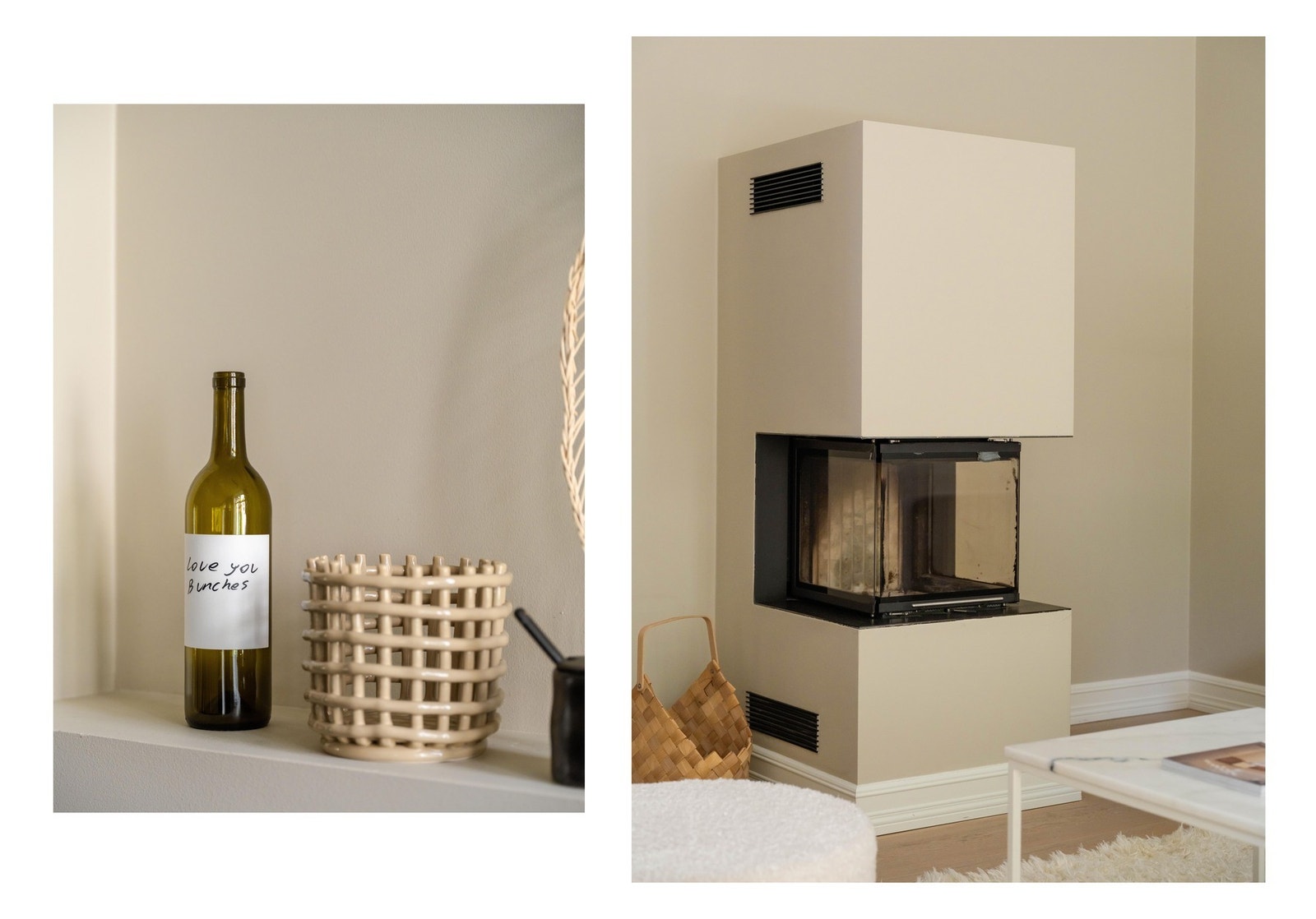 I hjørnet av stuen finner vi en vakker peisinnsats fra 2018, som sikrer god varme og deilig peiskos i vinterhalvåret. Galleribilde