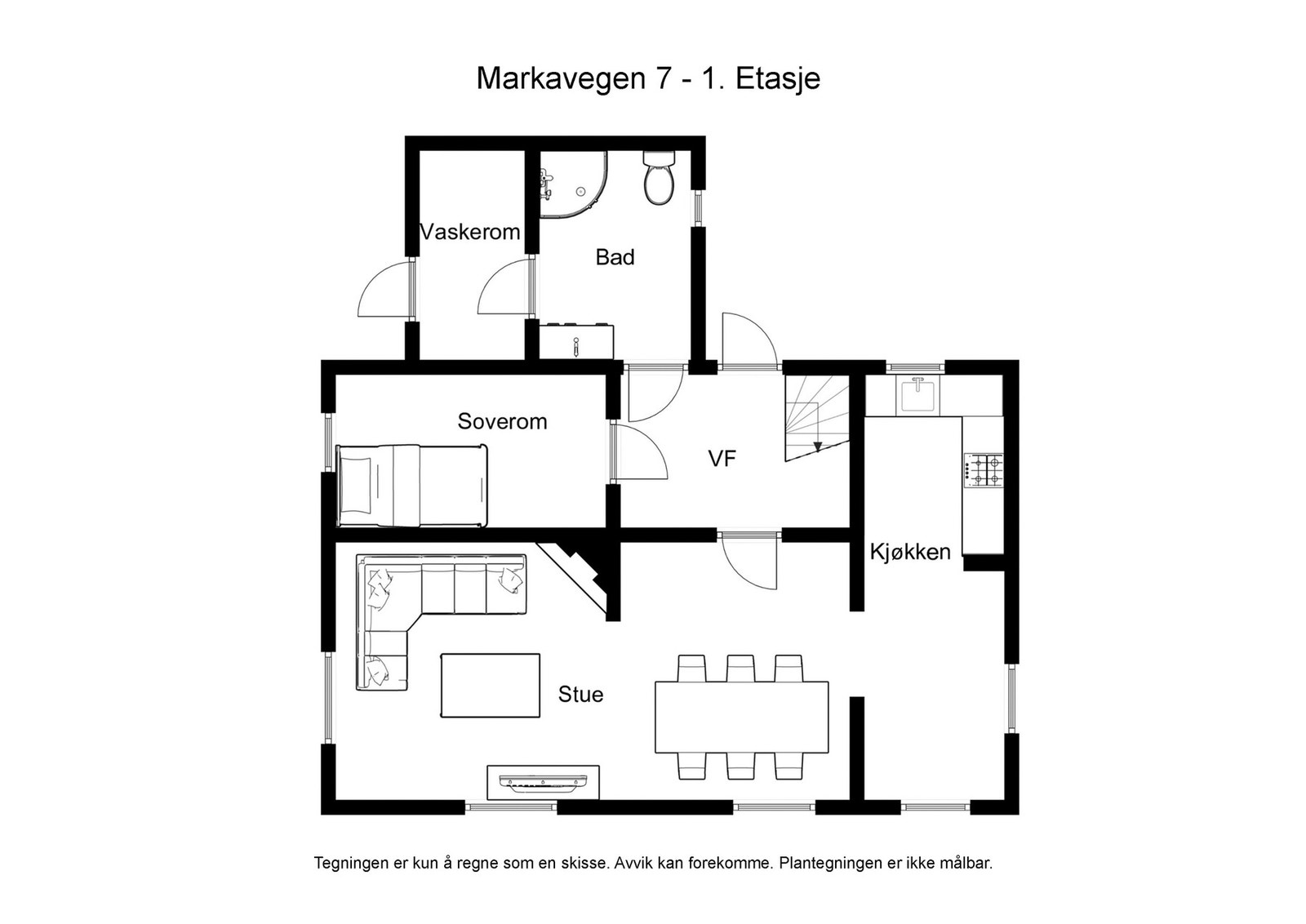 Plantegning 1.etg. Galleribilde