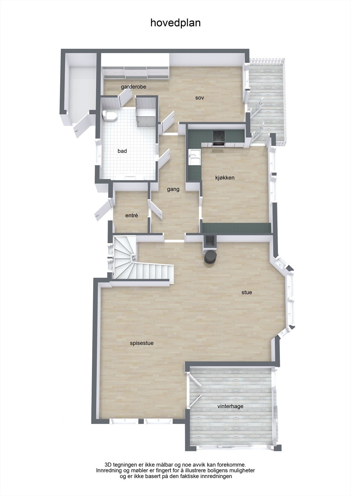 Plantegning - Hovedetasje Galleribilde