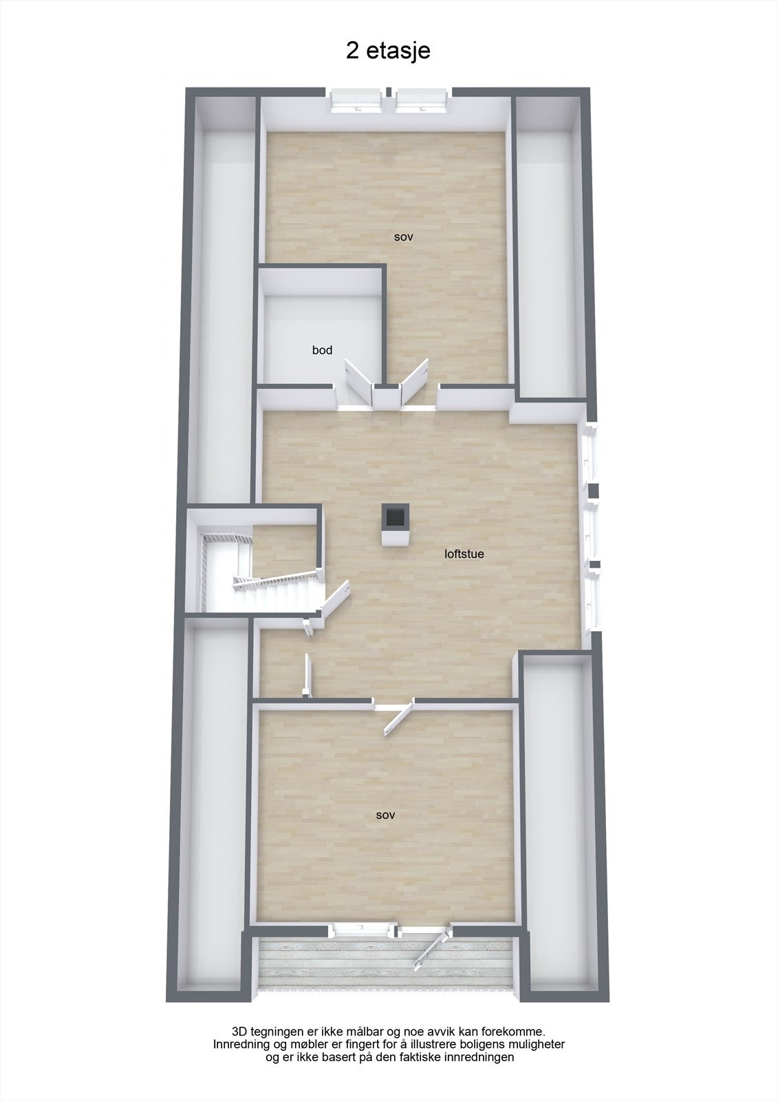 Plantegning 2 etasje. Galleribilde