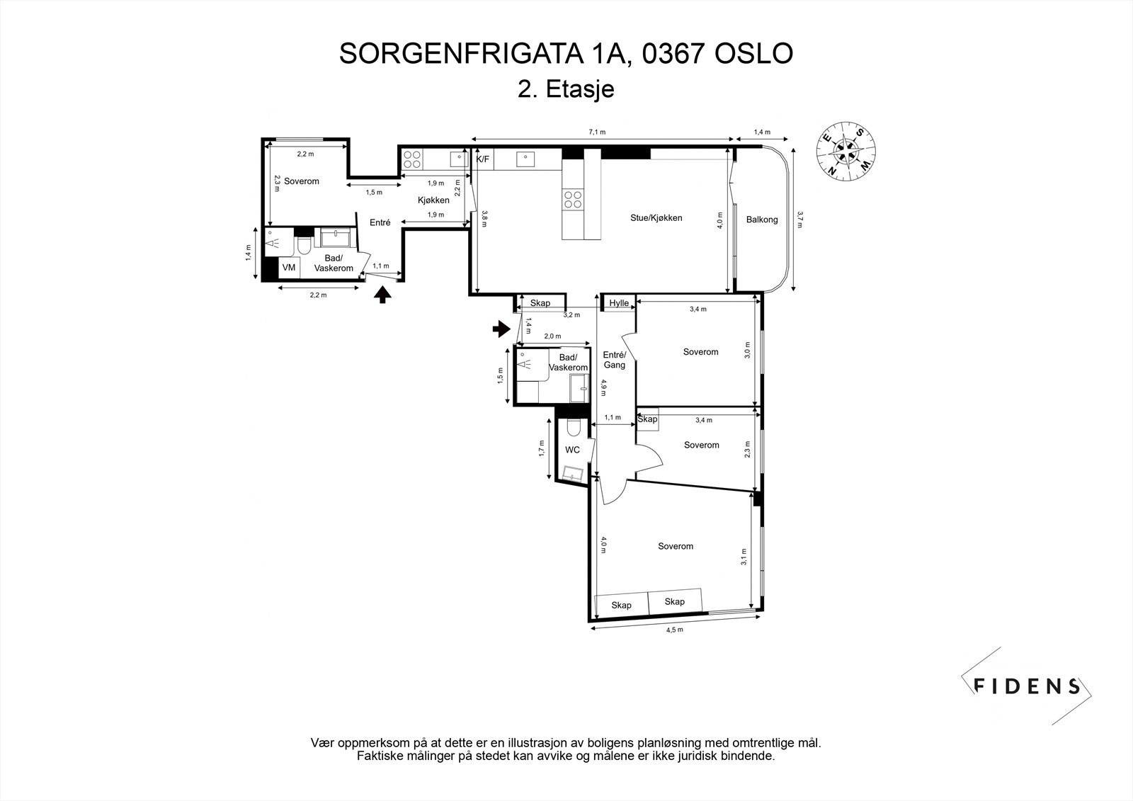 Plantegning. Hoveddel samt hybel. Galleribilde