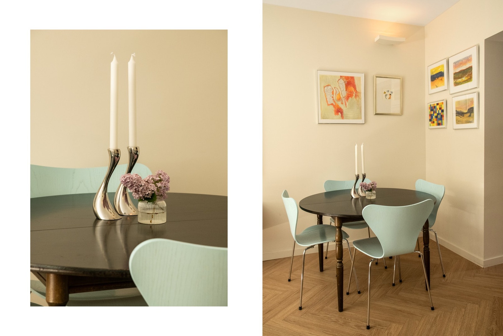 Planløsningen gir god plass til både sofagruppe med tilhørende møblement, TV-benk og spisebord. Galleribilde