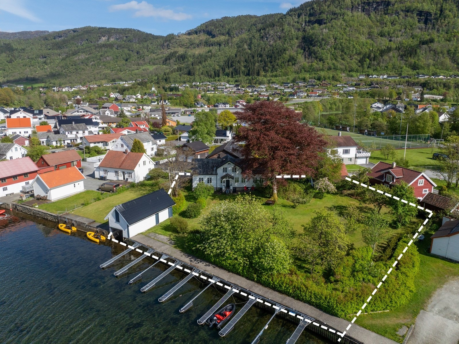 Stiplet linje estimert eiendomsgrense Galleribilde