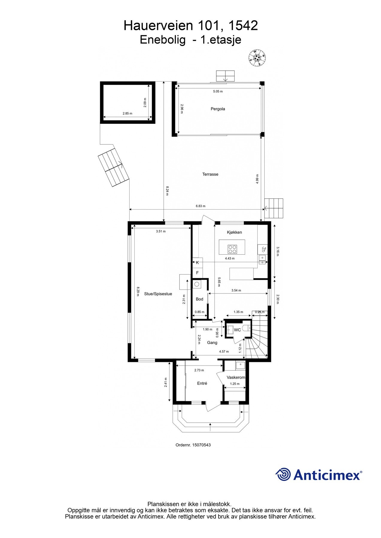Plantegning av 1 etasje Galleribilde