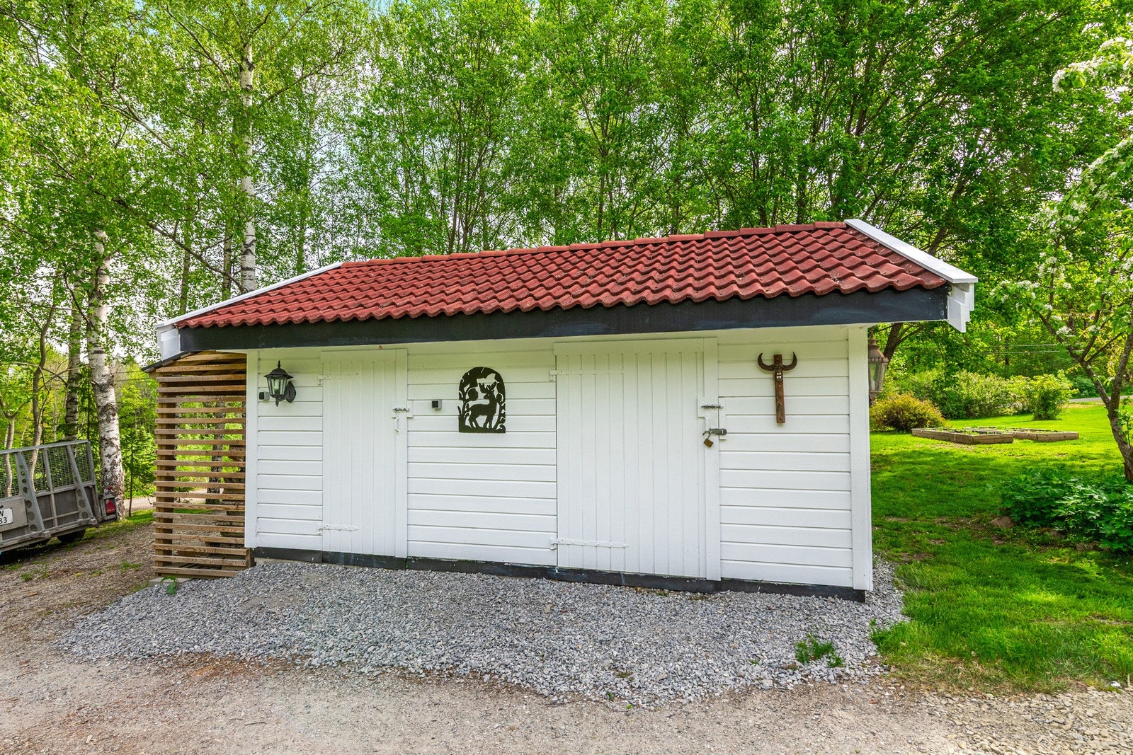 Frittstående bodbygg med to boder oppmålt til 9 m² og 7 m² Galleribilde