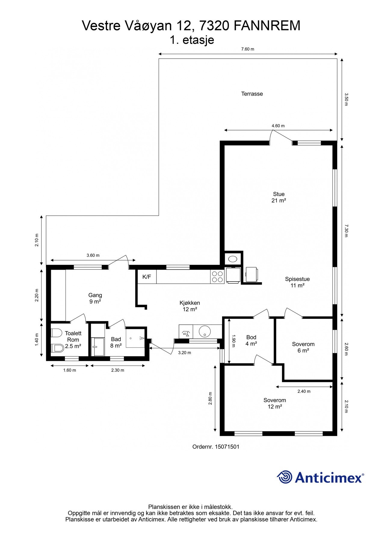 Planskisse hovedhytte. Galleribilde