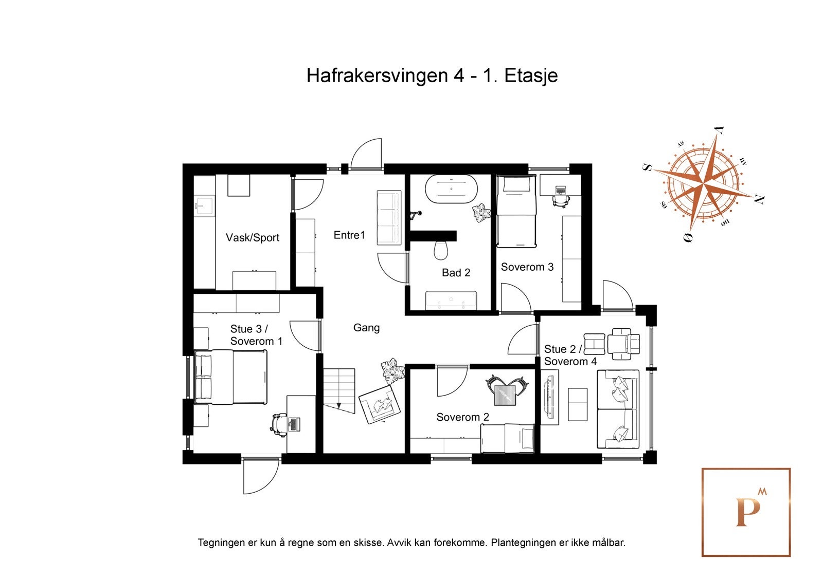 Plantegning 1.etg. Galleribilde