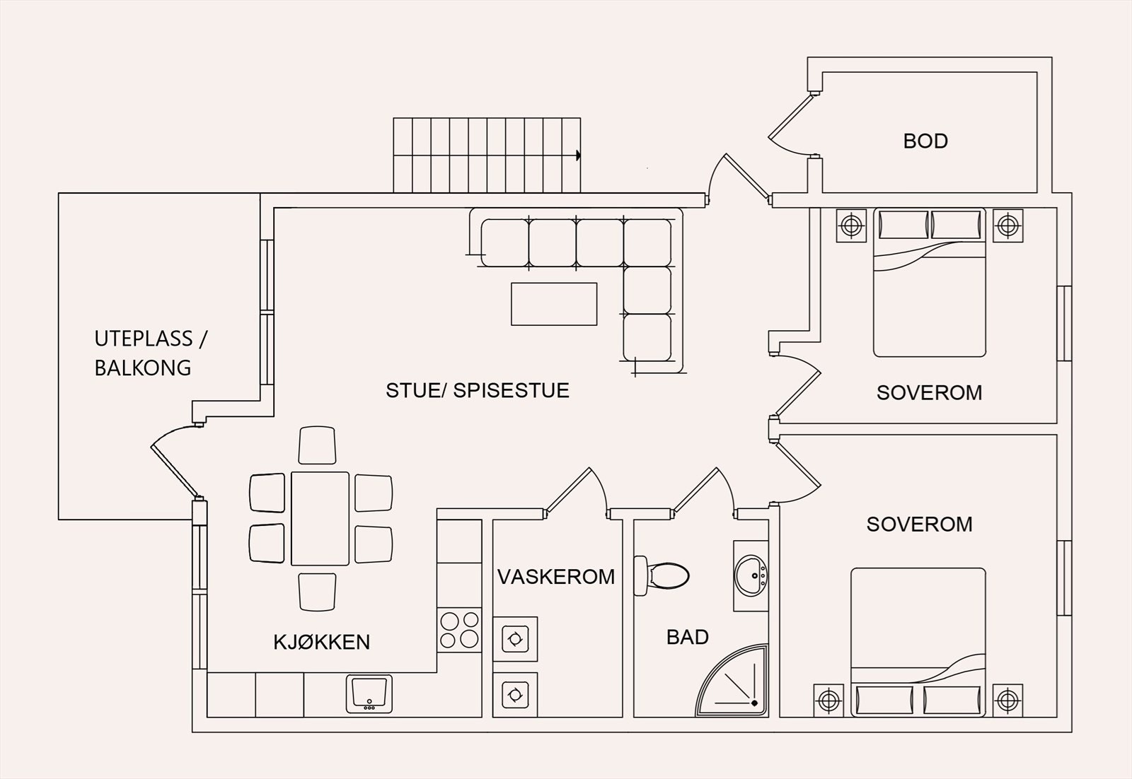 Plantegning leiligheter venstre Galleribilde