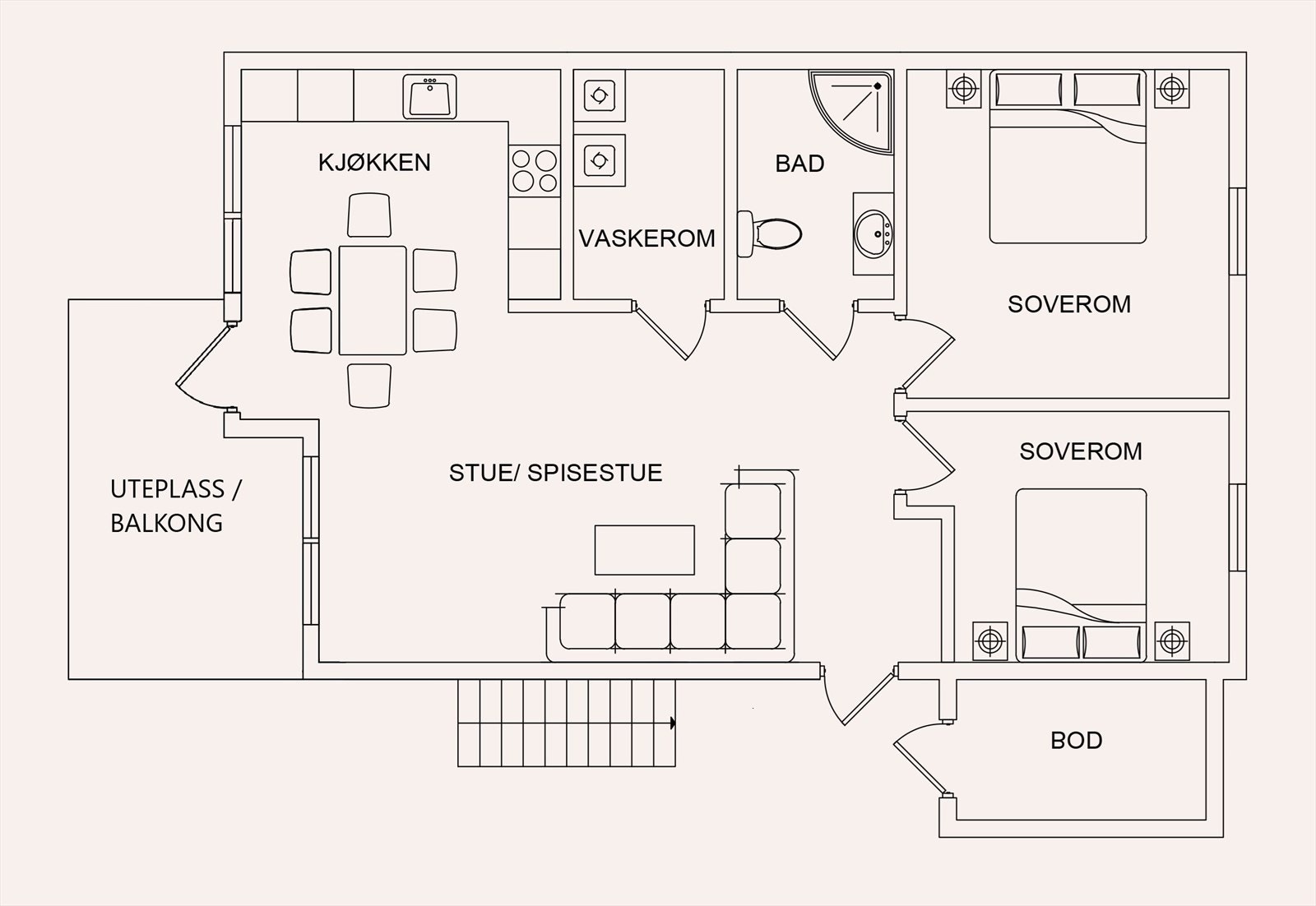 Plantegning leiligheter høyre Galleribilde