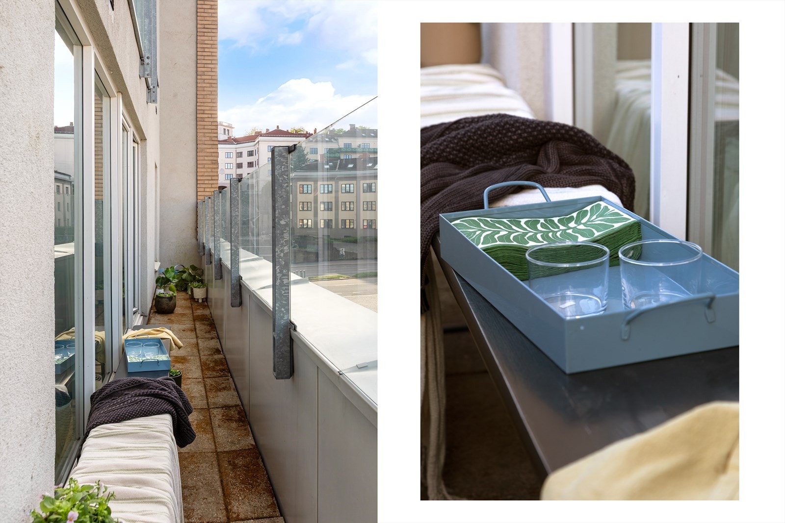 Fra stuen har du utgang til rømningsbalkong/brannbalkong. Denne deles med naboen Galleribilde