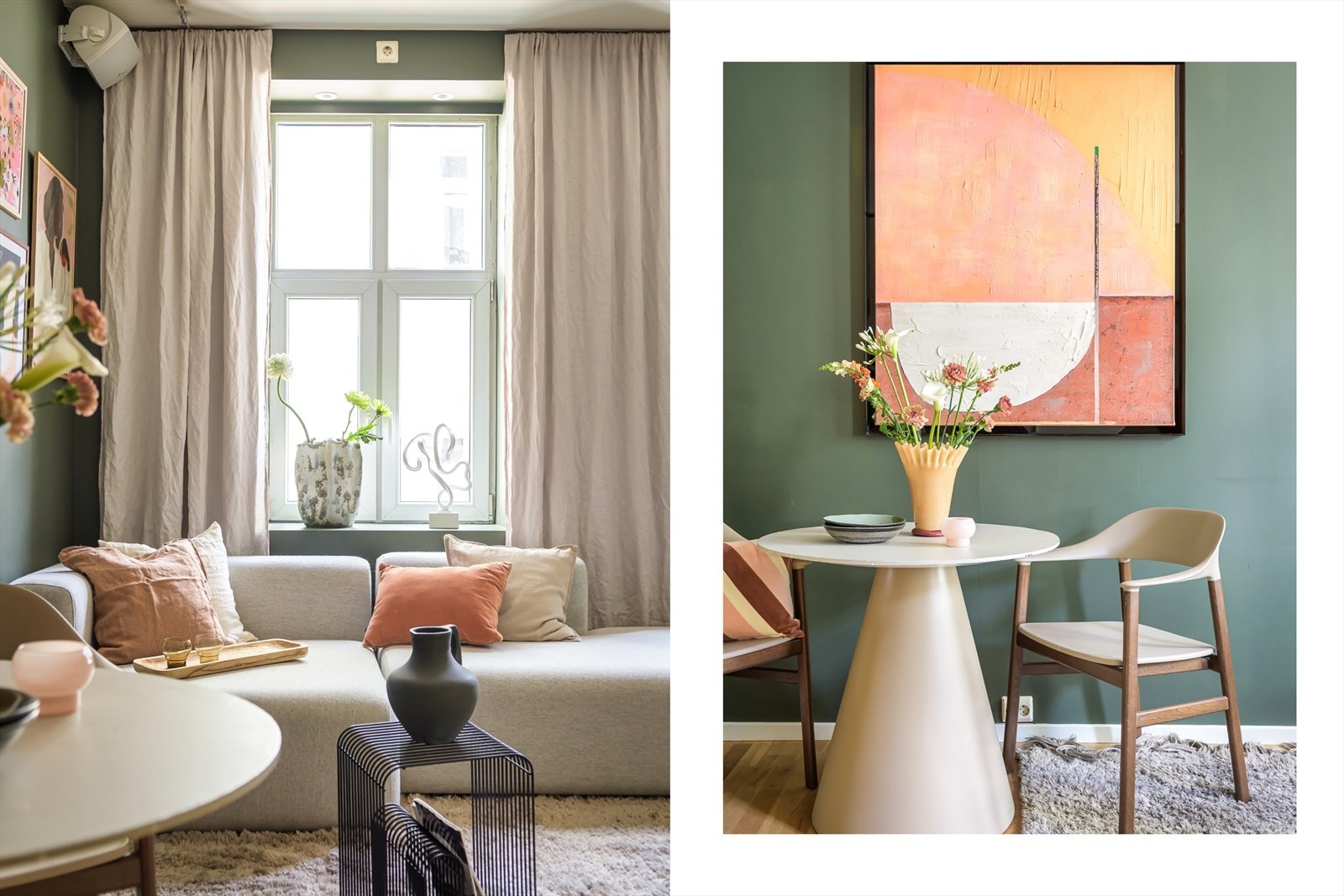 Klassiske, store vinduer med dyp karm - perfekt for planter og smånips. Galleribilde