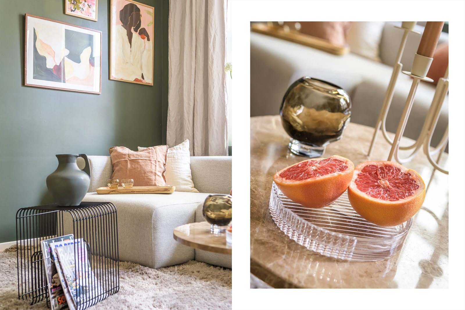 En god og moderne standard med veggflater malt i en moderne fargepalett. Galleribilde