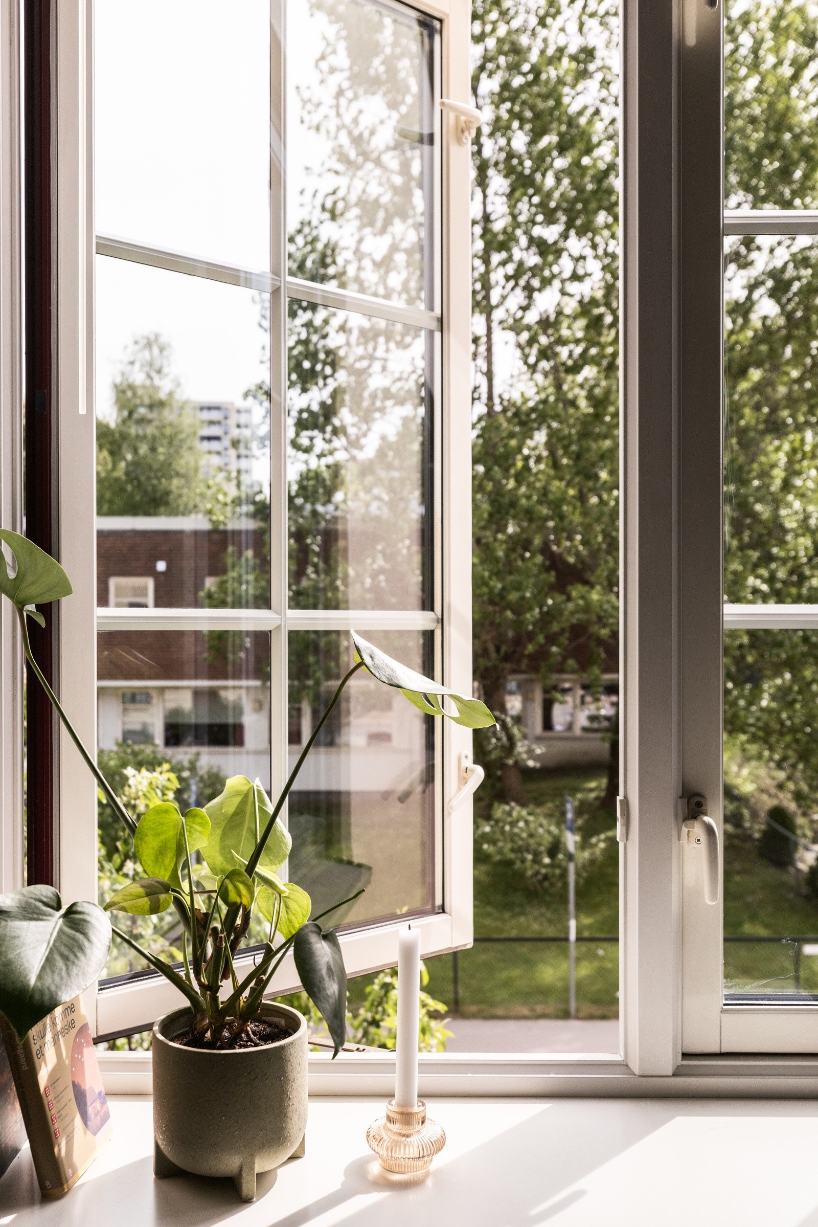 Stuen vender mot en enveiskjørt, rolig vei med frodig utsyn. Galleribilde