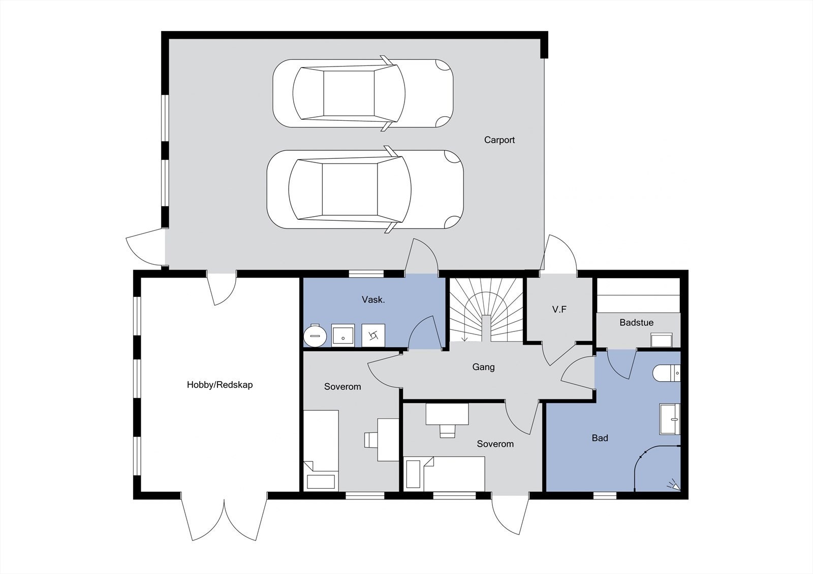Planløsning underetasje Galleribilde