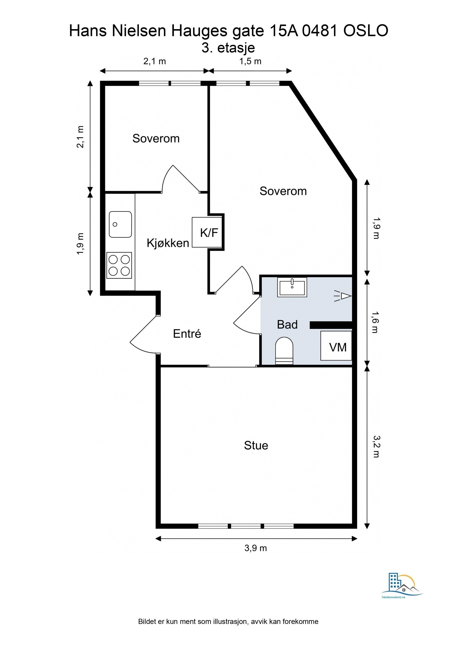 - Plantegning. Leiligheten disponerer en kjellerbod på ca. 5kvm - Galleribilde
