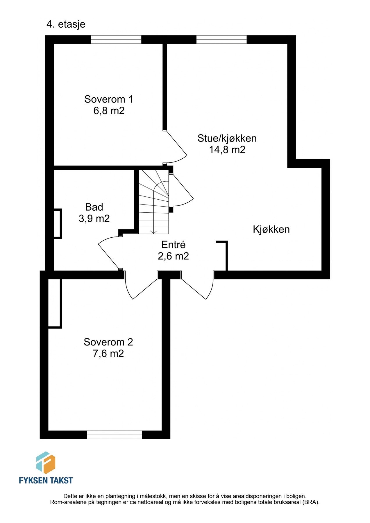 Planskisse 4.etasje (loftsetasje). Galleribilde