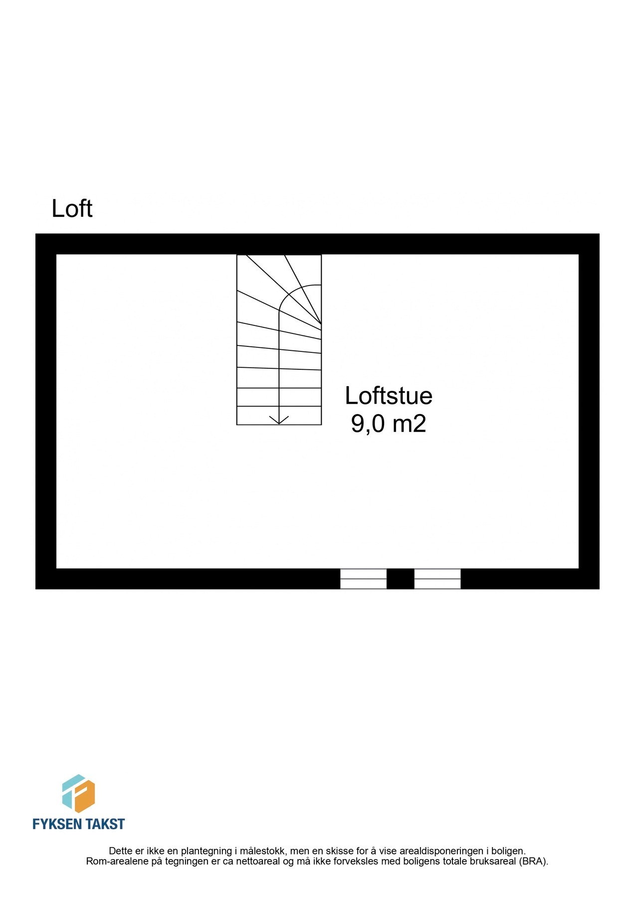 Planskisse 5.etasje (loftsetasje). Galleribilde