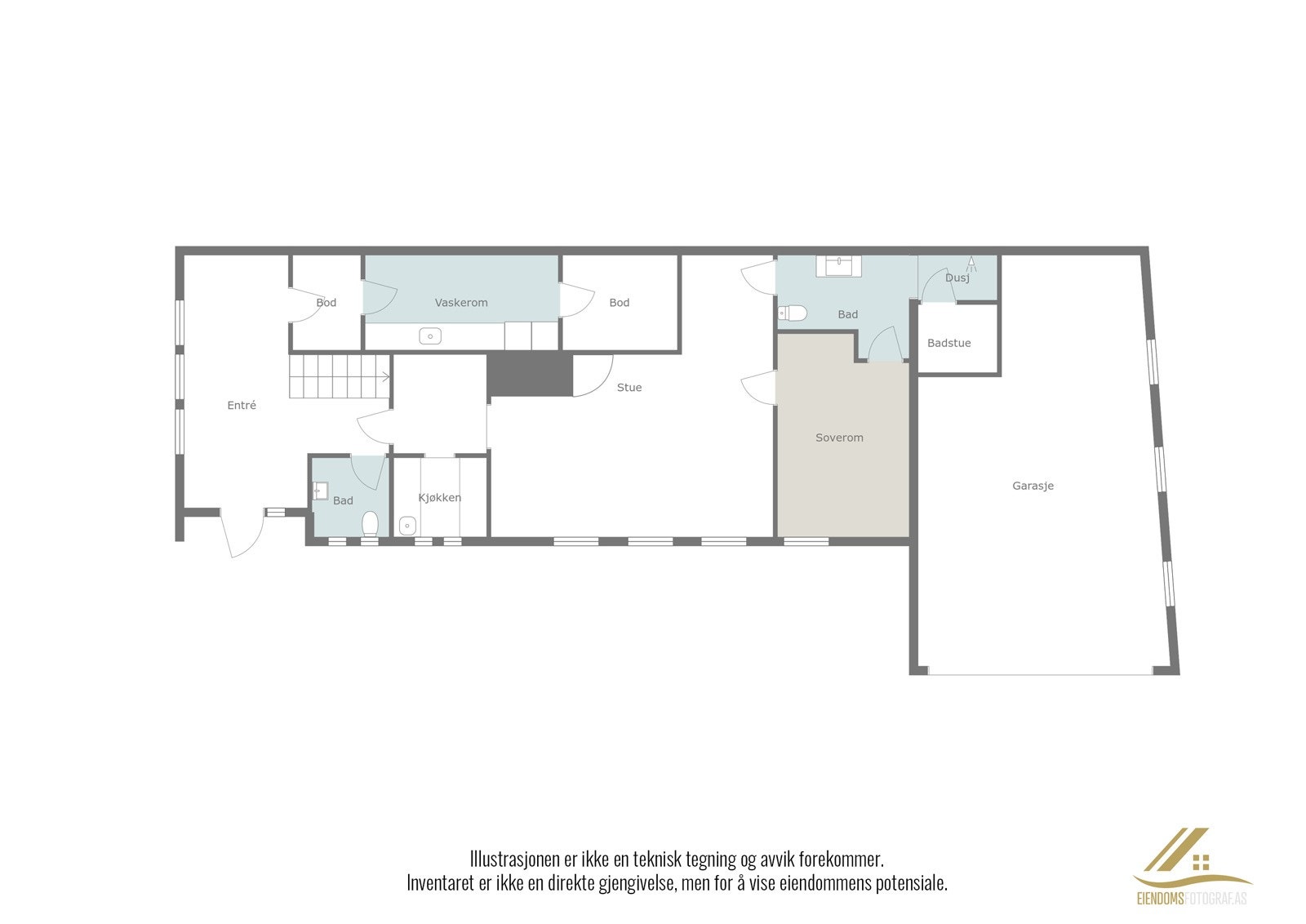Plantegning underetasje. Galleribilde