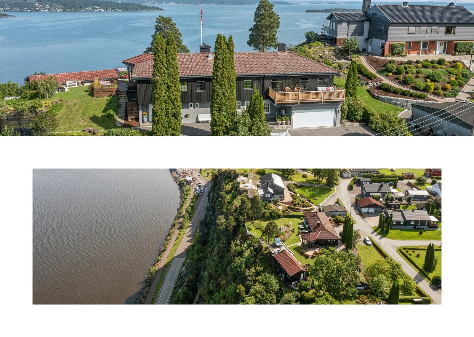 Boligen ligger på en naturlig høyde i terrenget, og har slående utsikt fra alle deler av tomten. Galleribilde