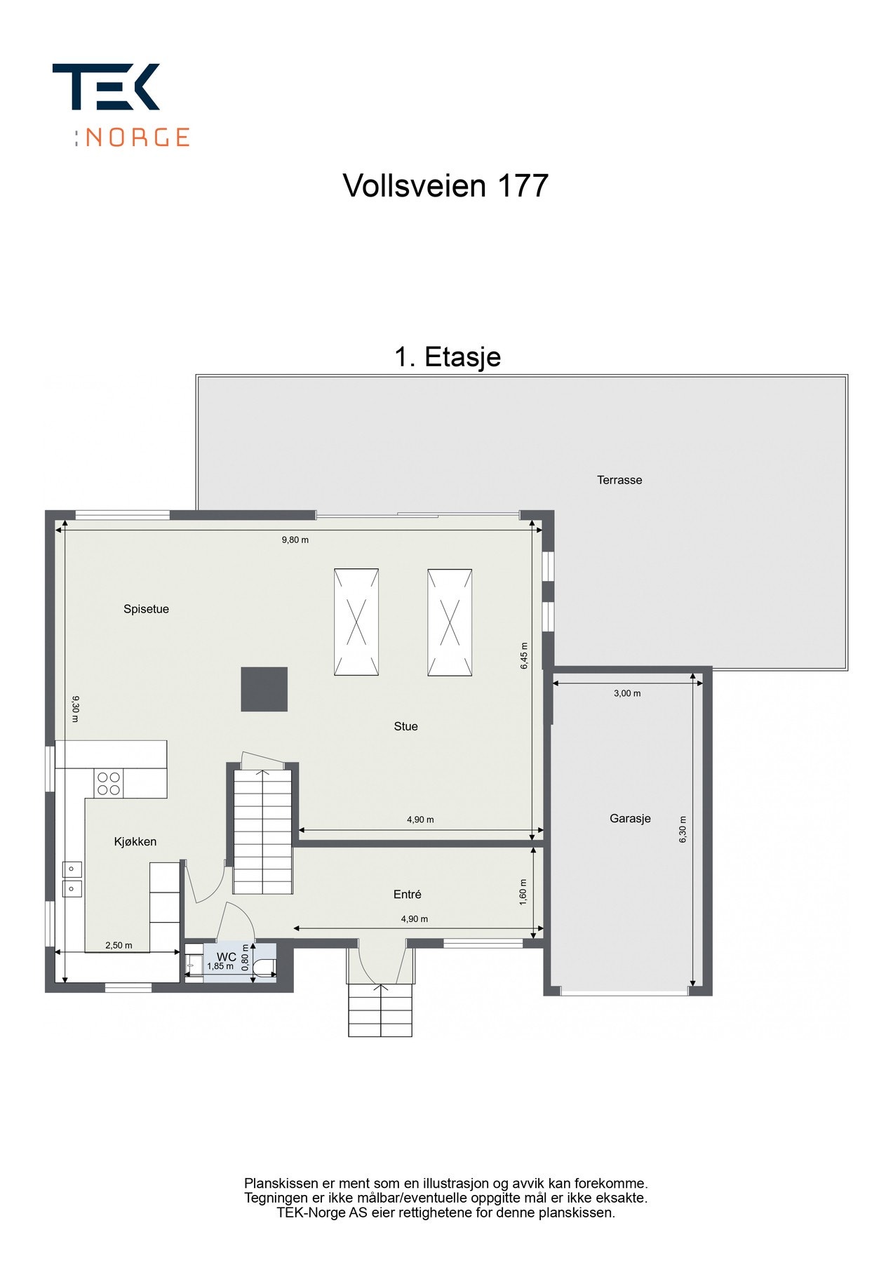 Plantegning 1.etg Galleribilde