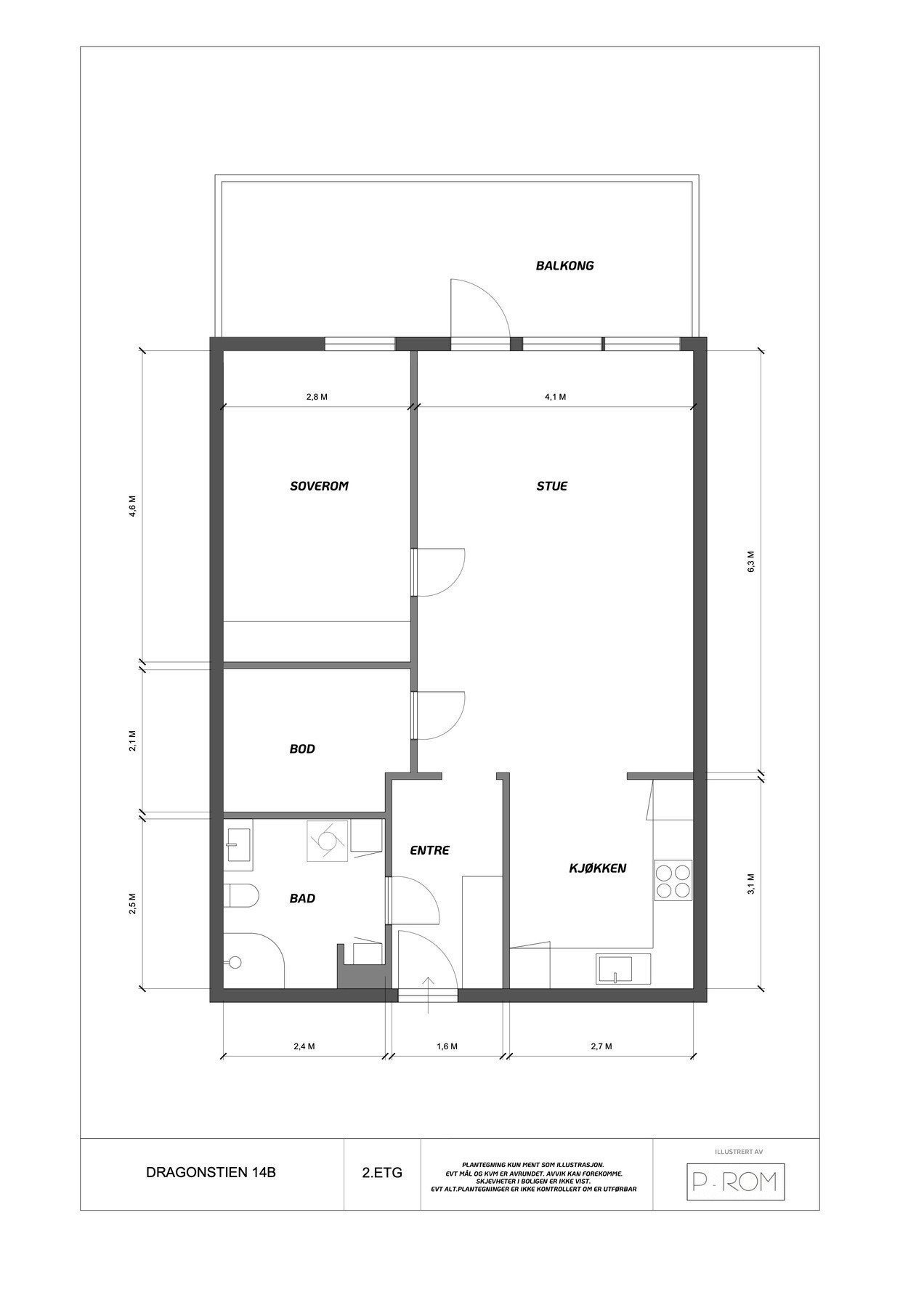 Målsatt plantegning. Galleribilde