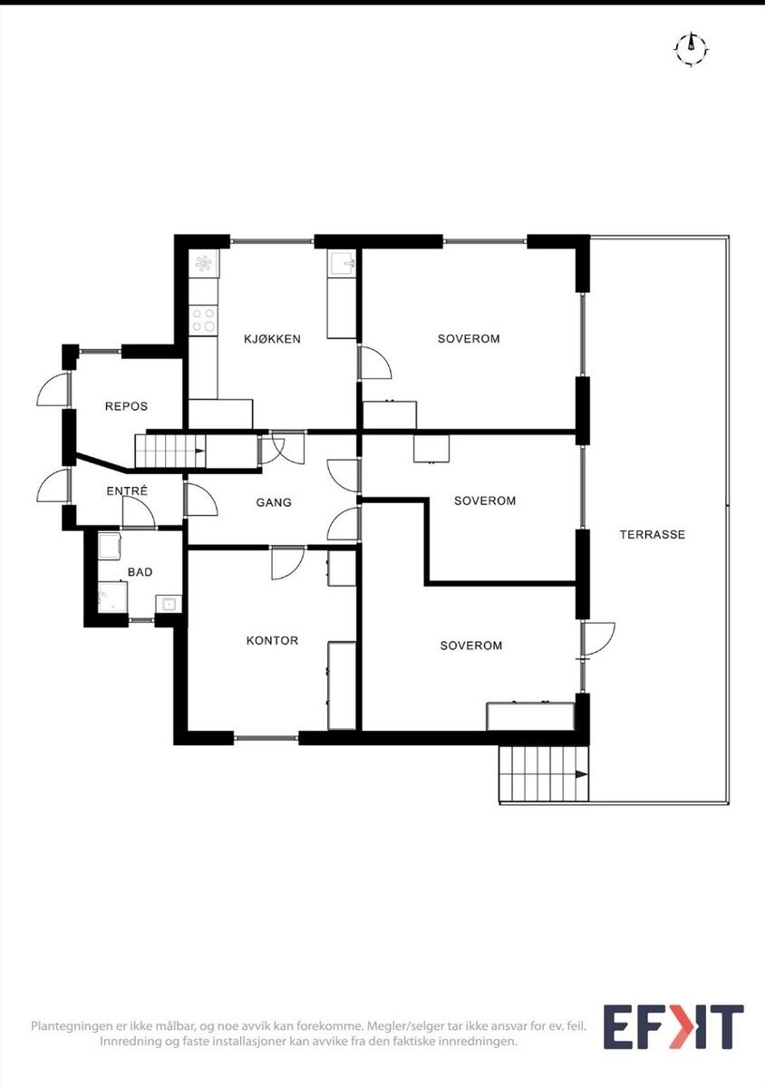 1.etg plantegning 91m2 Galleribilde