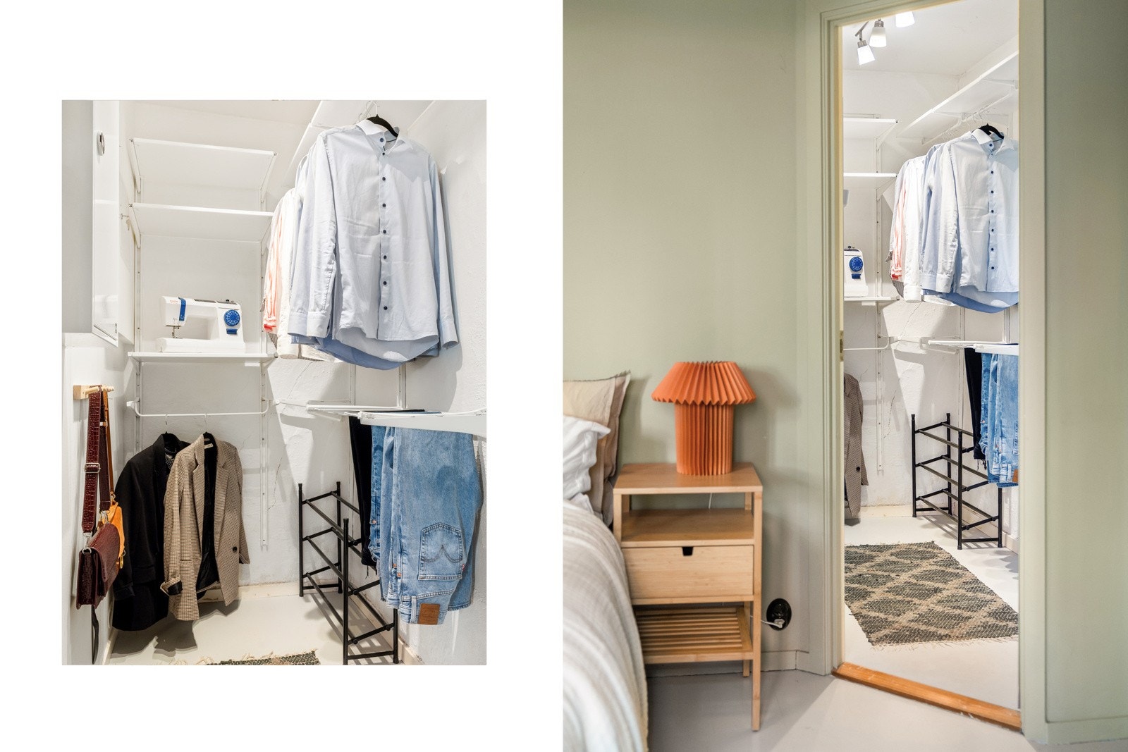 Videre har man direkte tilgang til en egen walk-in garderobe, som gir ekstra oppbevaringsplass. Galleribilde