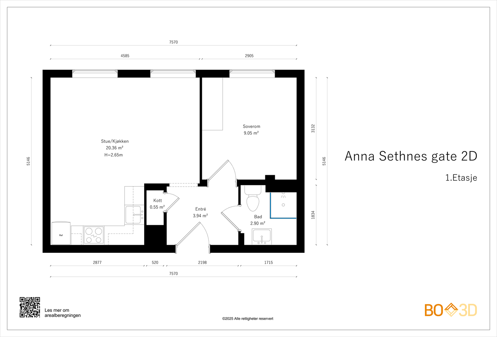 I tillegg til leiligheten disponerer du en bod på loftet og en i kjeller. Galleribilde