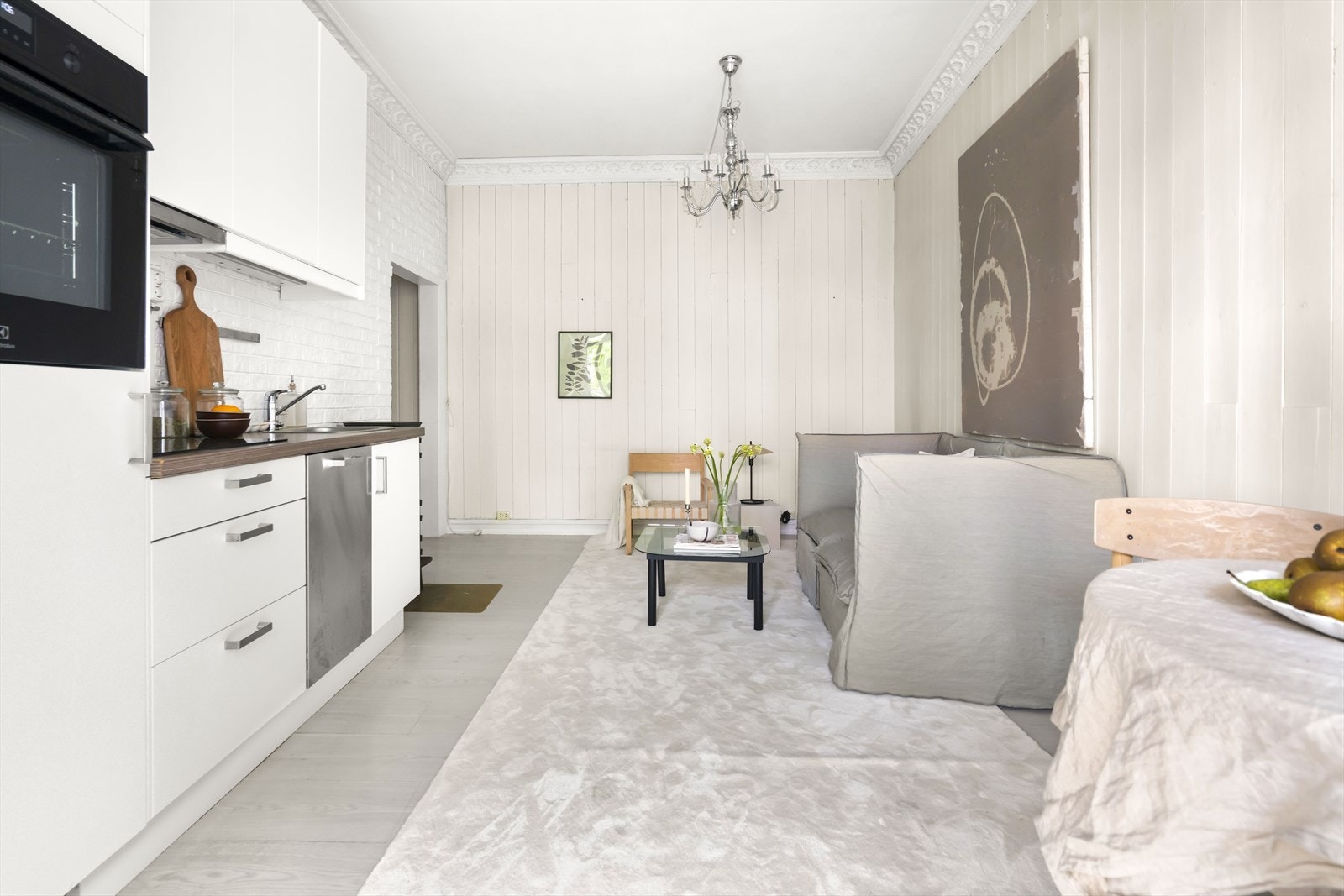 Åpen løsning mellom stue og kjøkken Galleribilde