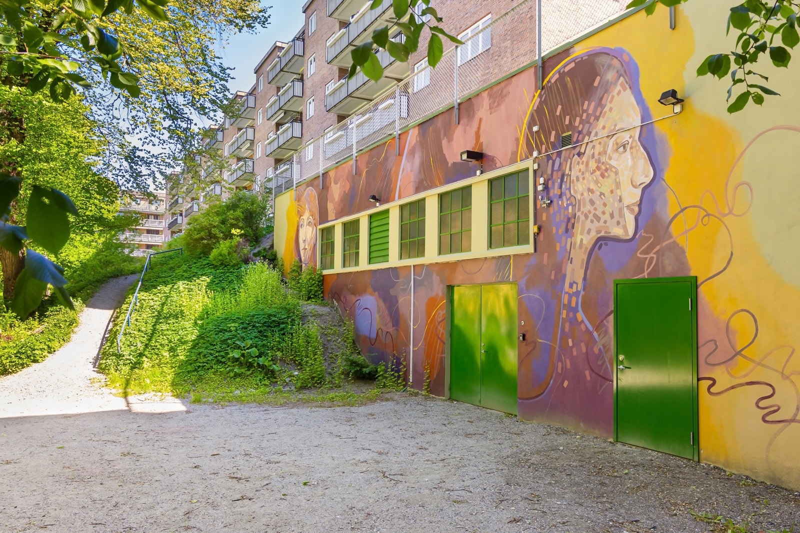 Inngangspartiet til stor ny felles sykkelbod. Galleribilde