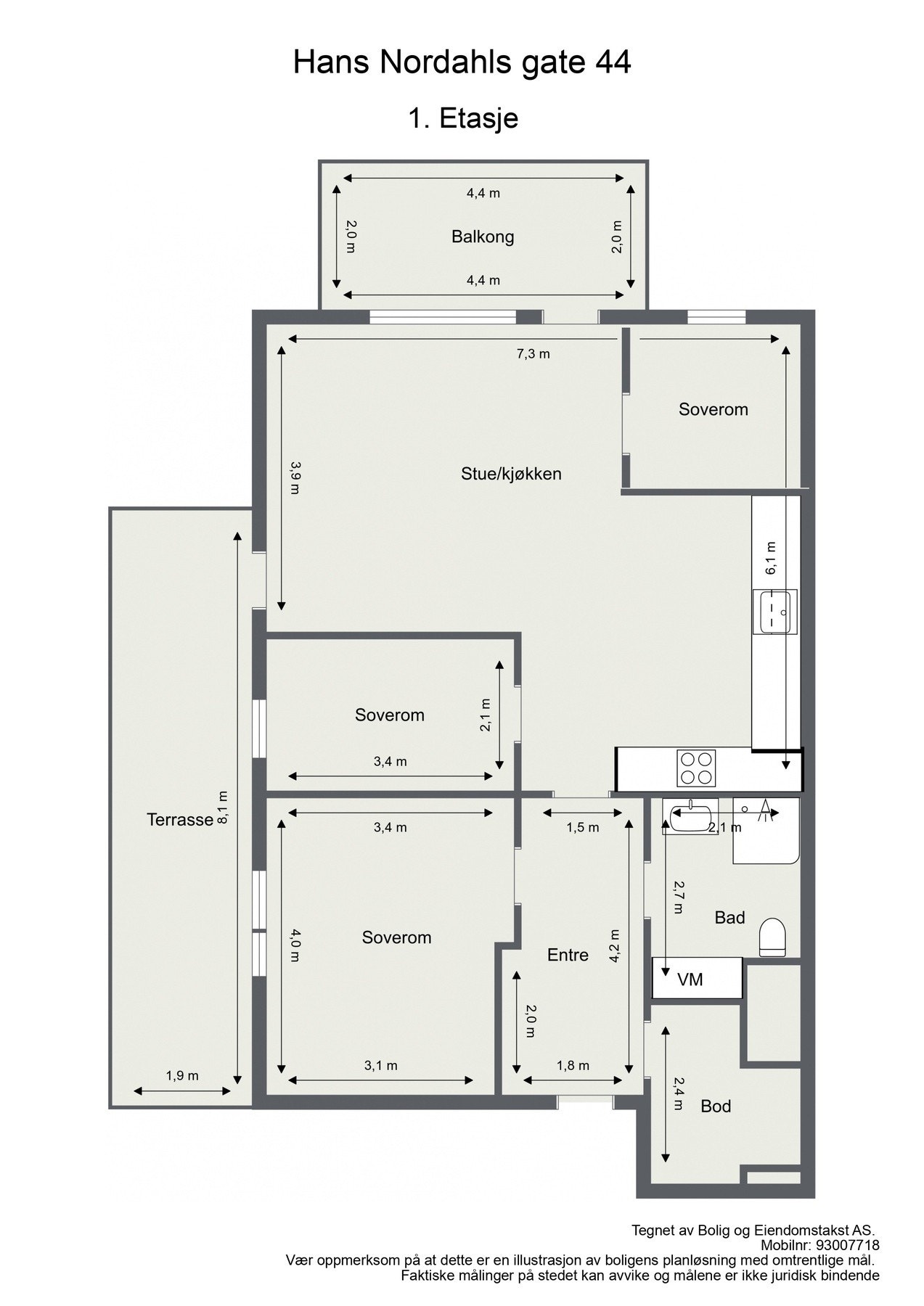 Forresten: om du trenger tre soverom er det flere leiligheter som har gjort sånn som dette. Galleribilde