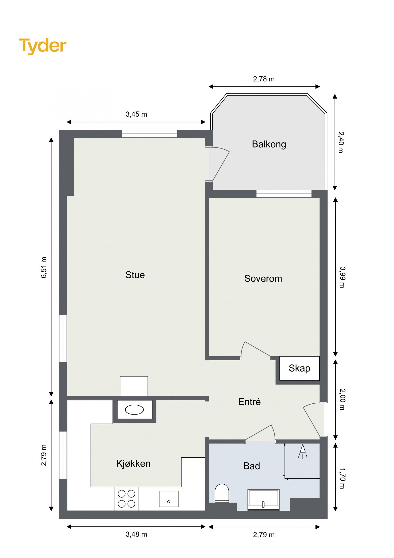 Plantegning 2 etg. Galleribilde