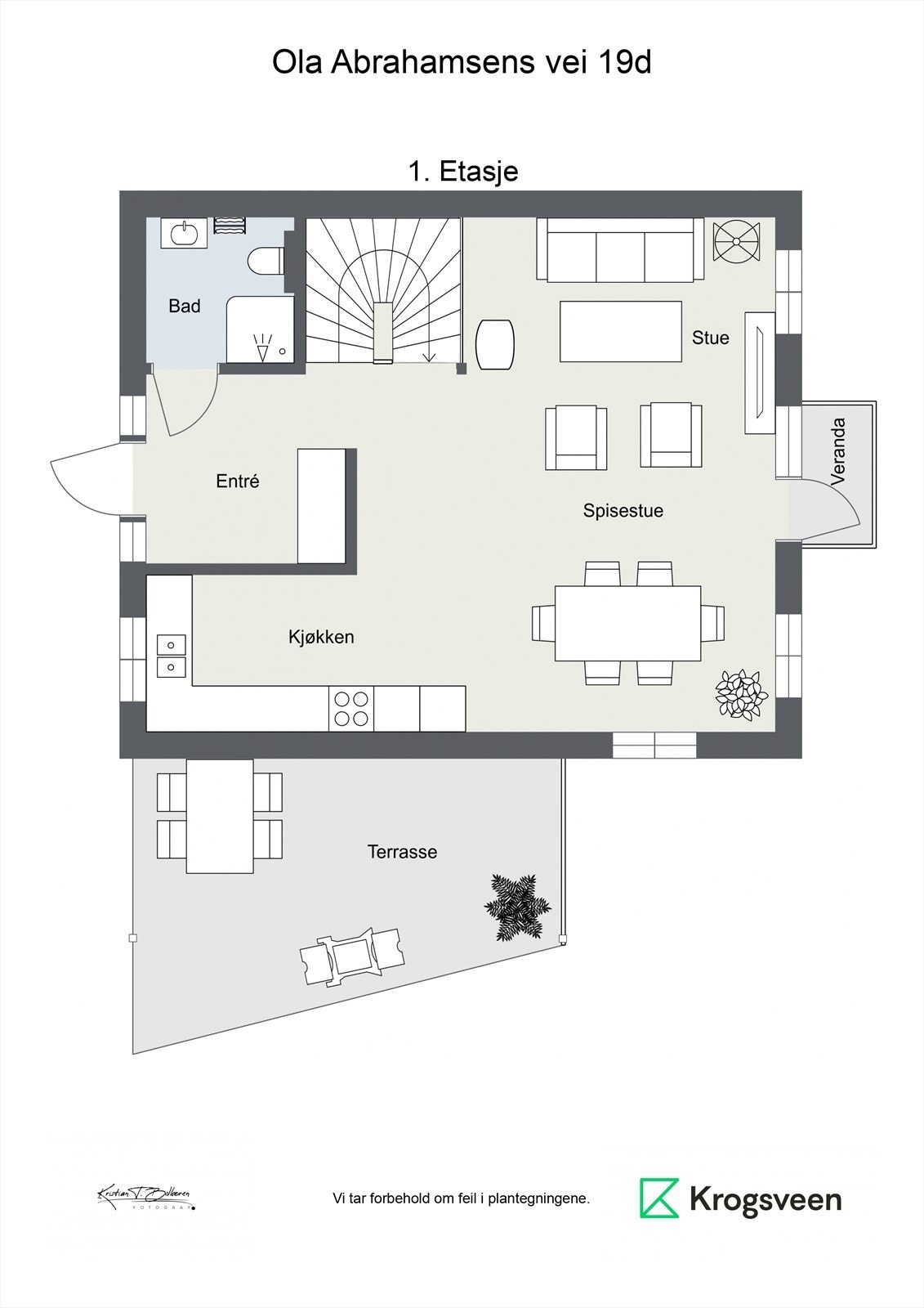 Plantegning 1. etg. - Ola Abrahamsens vei 19D Galleribilde