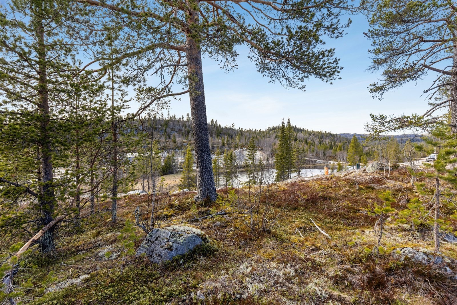 Tomta ligger på et hødyedrag og nyter gode sol- og utsiktsforhold. Galleribilde