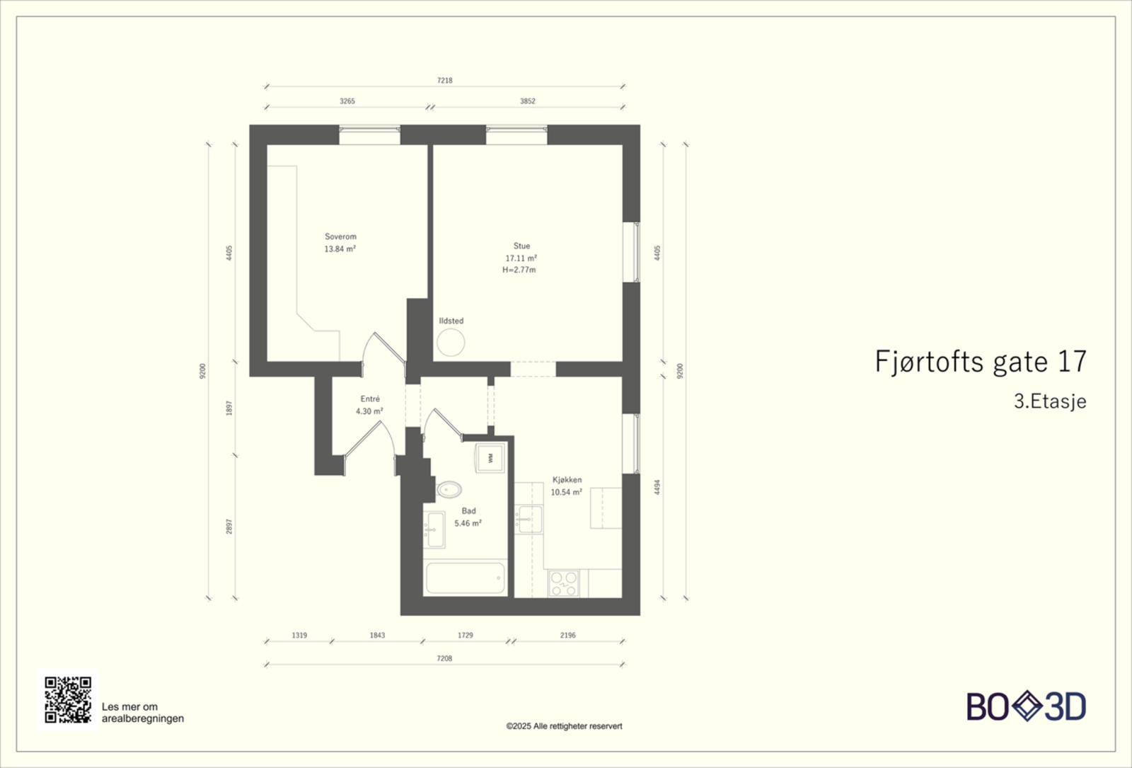 Vi starter med leilighetens planskisse, slik at du får orientert deg litt før du blar videre. Galleribilde
