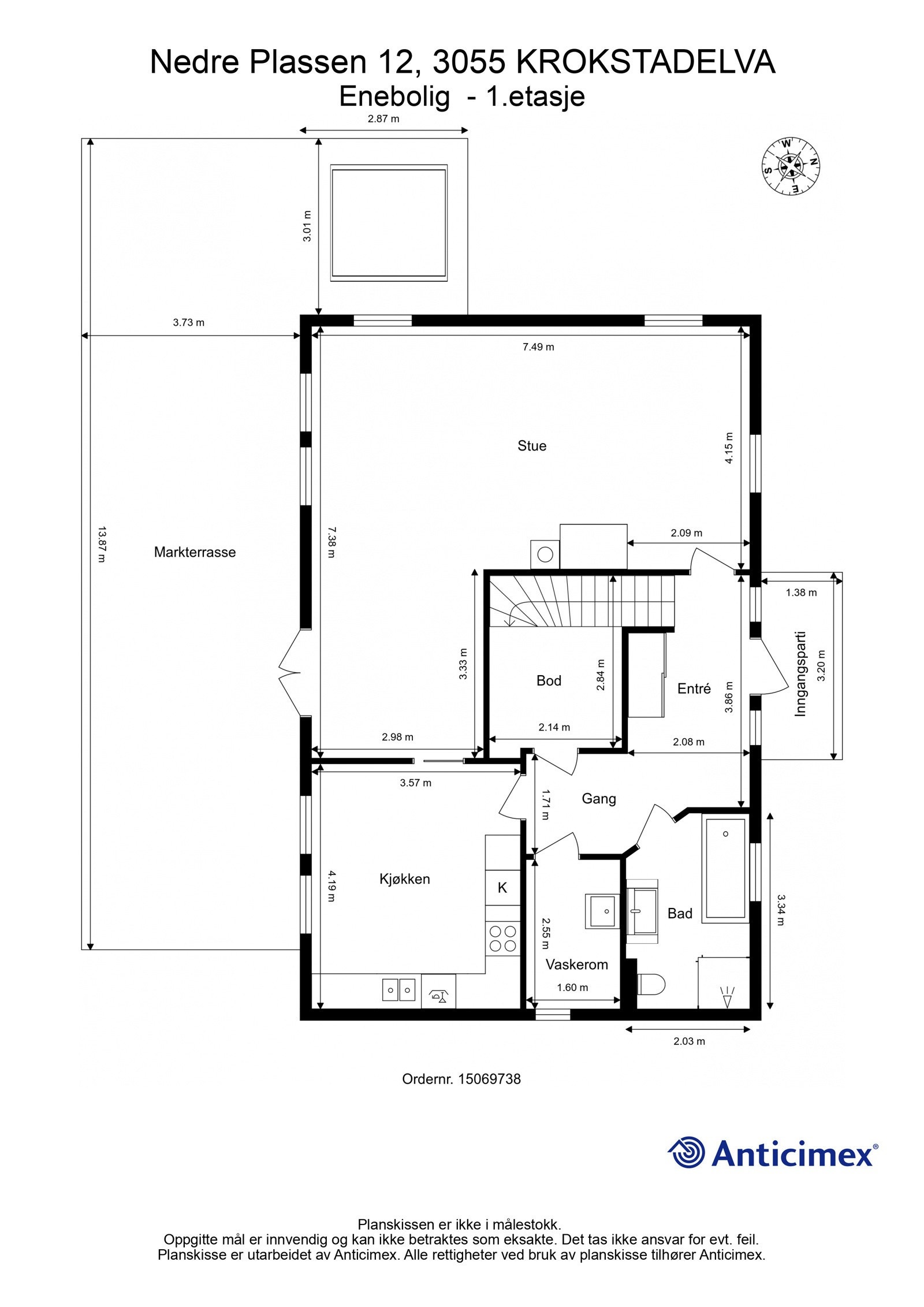 Plantegning 1. etasje Galleribilde