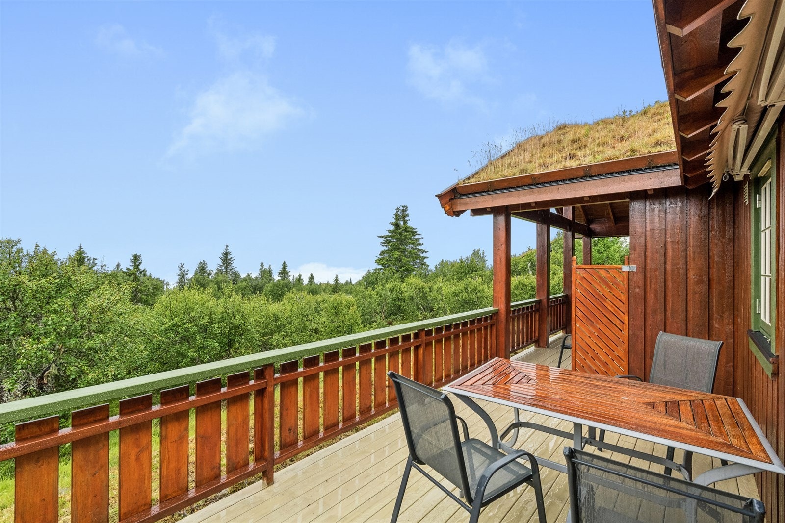 Terrasse ut fra stuen. Vender sørvest og gir gode solforhold Galleribilde