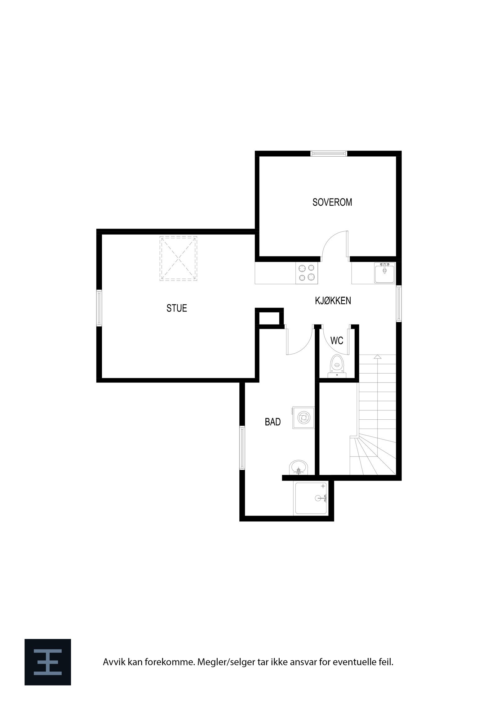 Plantegning - Loftsetasje. Galleribilde
