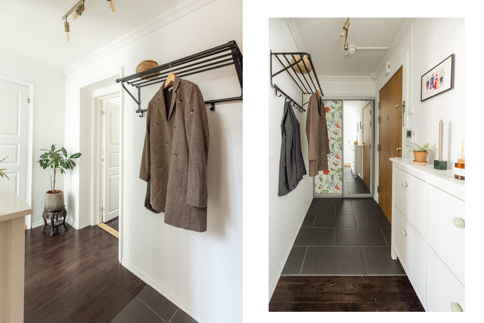 - Entré med gode oppbevaringsmuligheter i skyvedørsgarderobe og skoskap - Galleribilde