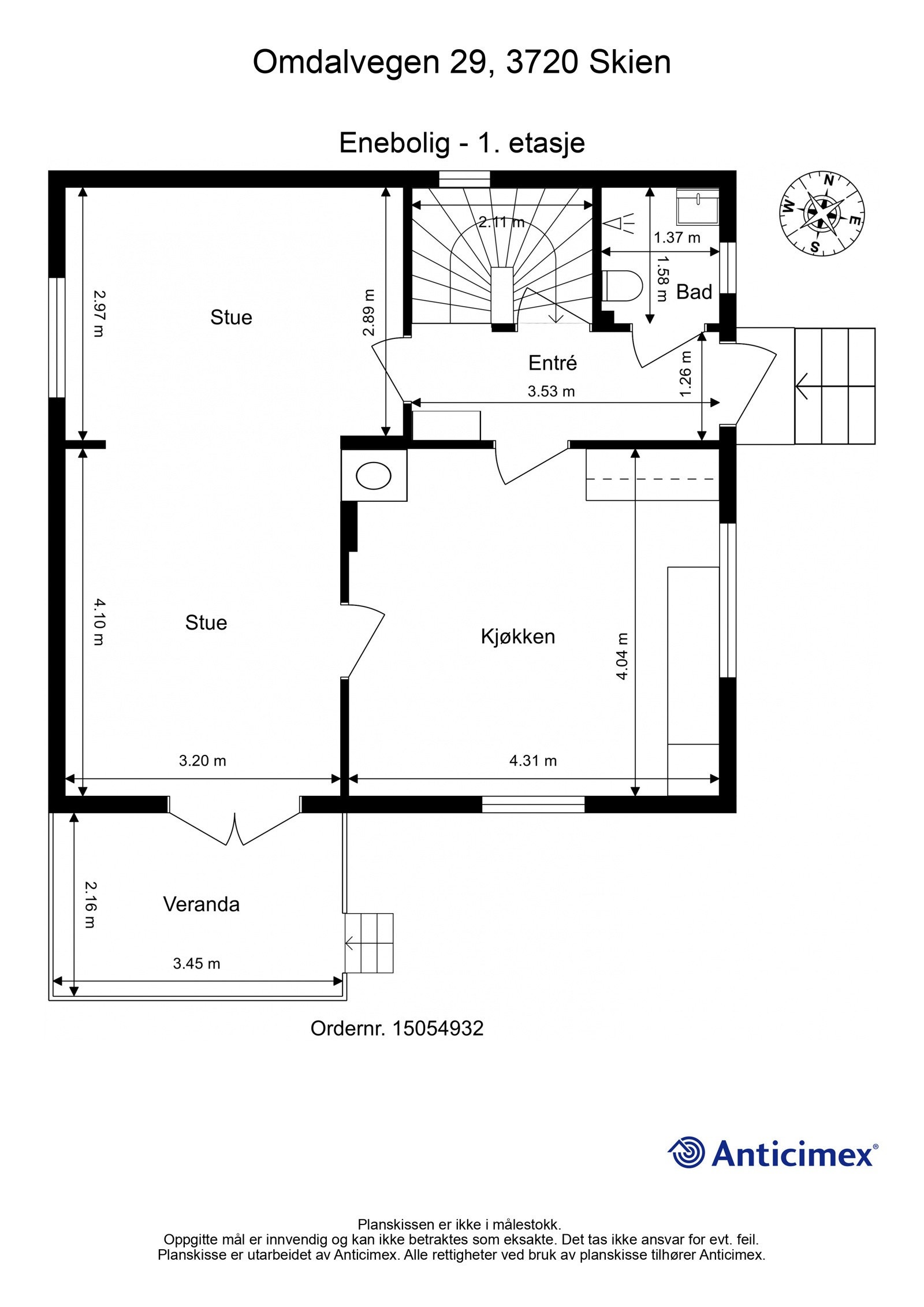 Plantegning 1 etg Galleribilde