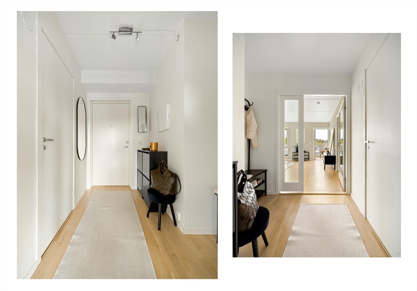 Leilighetens entré har callinganlegg med portåpner. Det er plass til garderobemøbler for sko og yttertøy. Galleribilde