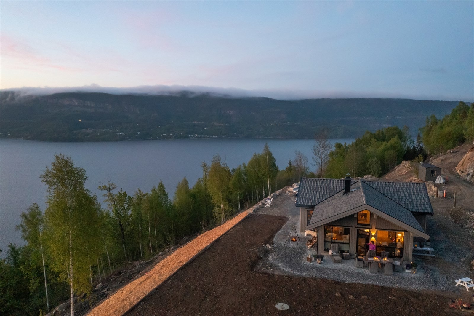 Visningshytte fra Tyrifjord Hytta er solgt. Galleribilde