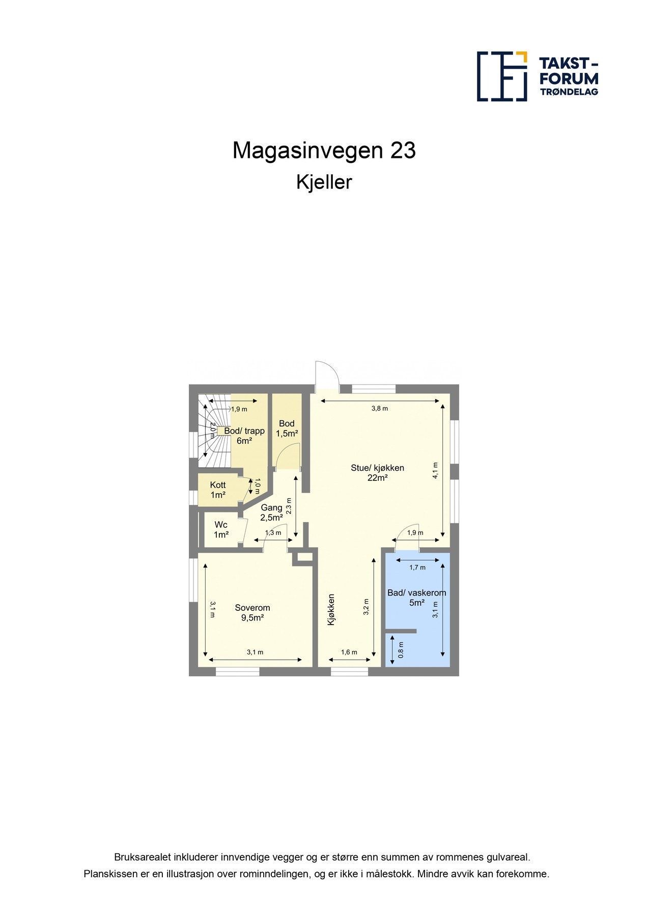 Planskisse kjeller. Galleribilde