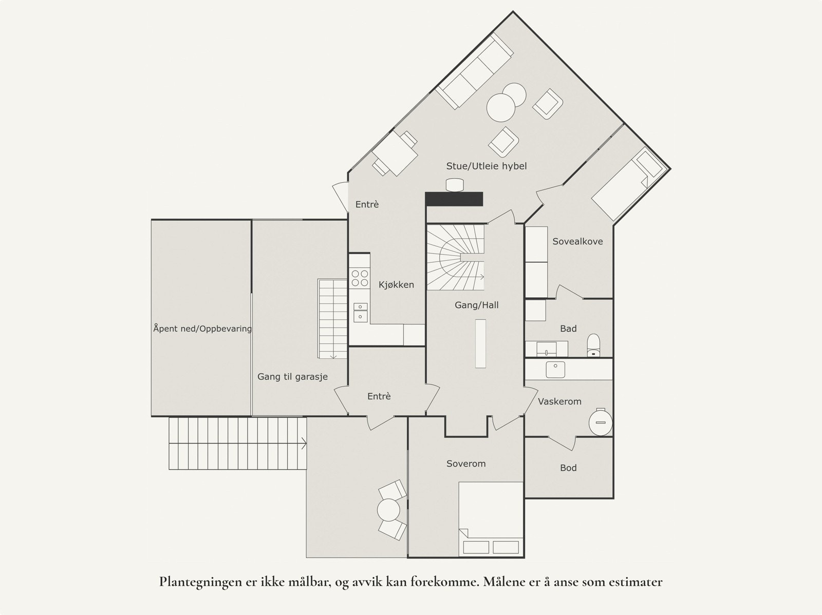 Plantegning underetasje. Galleribilde