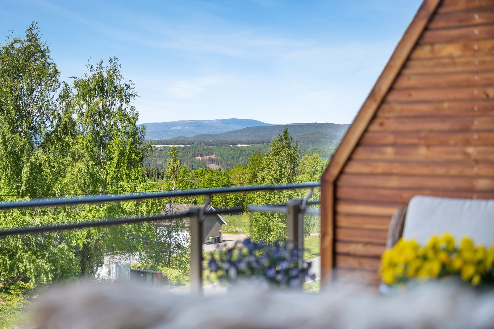 Fra boligen har du nydelig utsikt mot grønne omgivelser og fjellene i horisonten - med Norefjell som blikkfang. Galleribilde