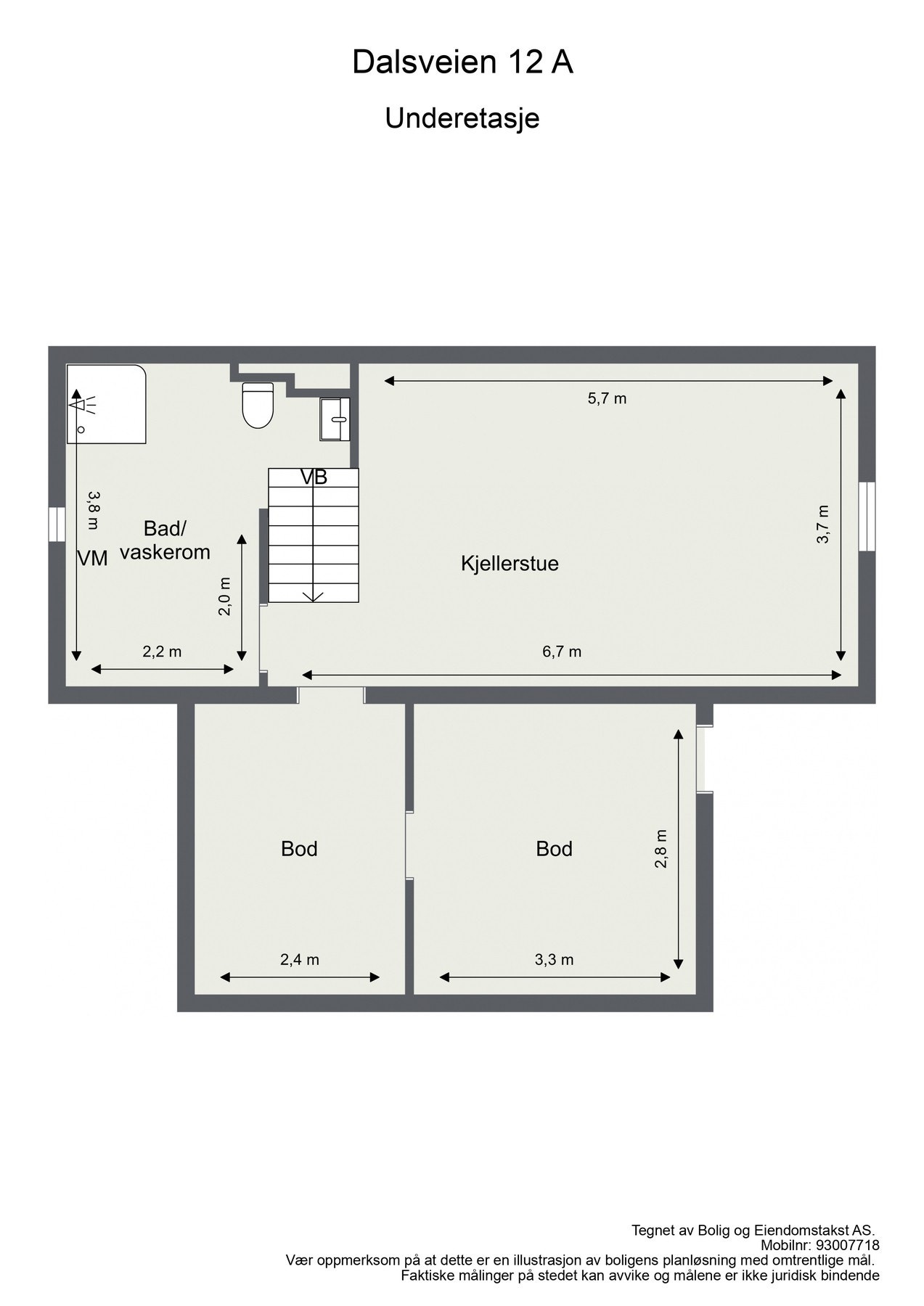 Planskisse underetasje. Galleribilde