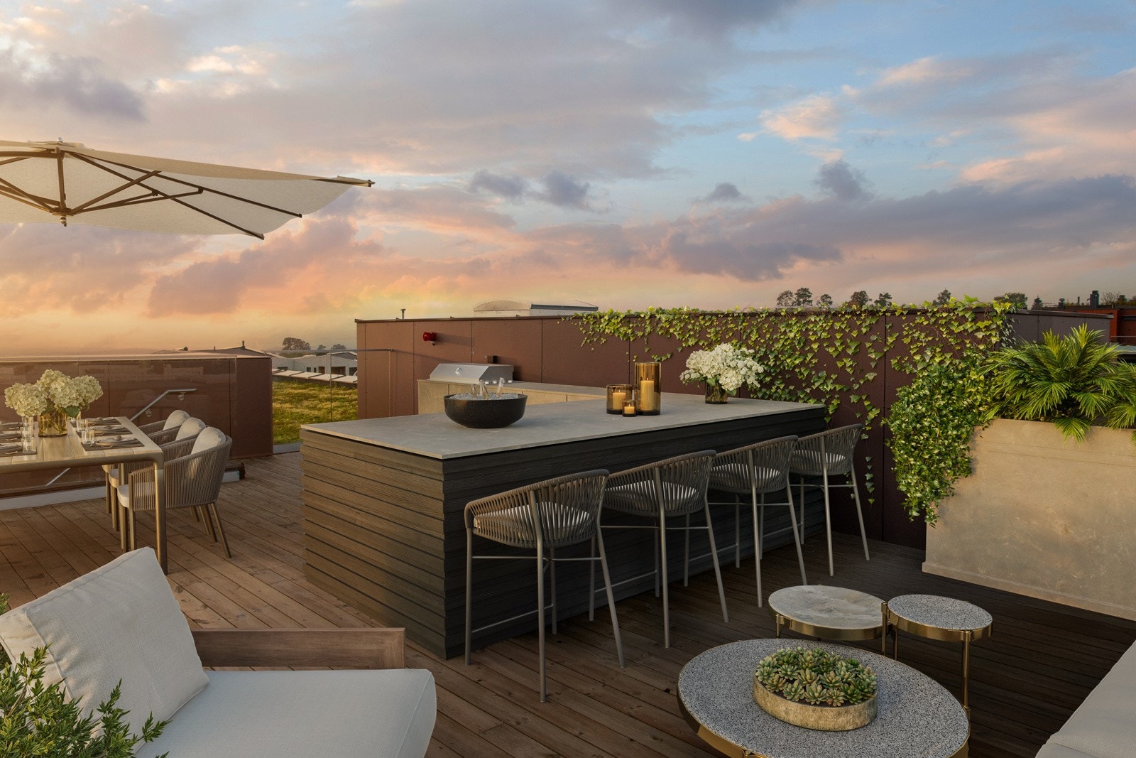 Dette er en illustrasjon av inventar, kjøkkenøy fra Drømmekjøkken. Avvik forekomme og det kan bli endringer på type utekjøkken. Galleribilde