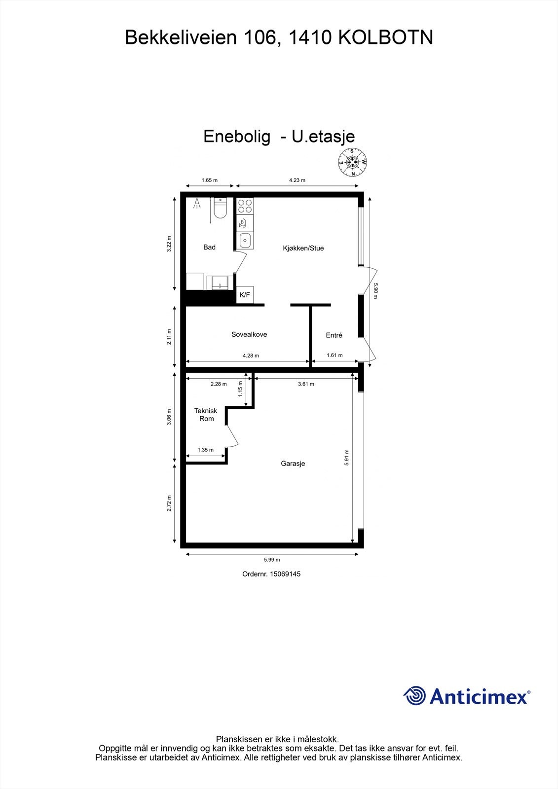Vi starter med plantegning slik at du får orientert deg i u.etasje Galleribilde